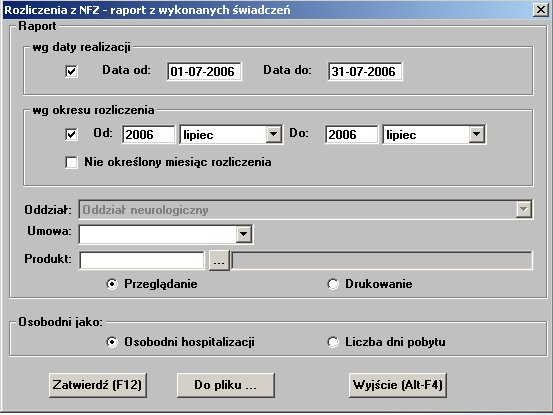 5.3.8 Przewidywane zużycie leków Lokalizacja: Menu Raporty>Przewidywane zużycie leków Opcja służy do wykonania zestawienia przewidywanego zużycia leków.