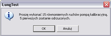 22. System cechowania objętości System cechowania objętości to narzędzie w programie LUNGTEST 1000, dzięki któremu możemy w sposób wizualizowany sprawdzić poprawność całego systemu pomiarowego oraz