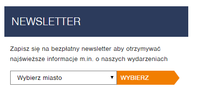 Wybrane moduły / funkcje Zapisy na newsletter