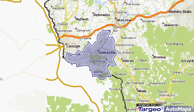 org/wiki/goleszów Rysunek 2 Cisownica na mapie Gminy