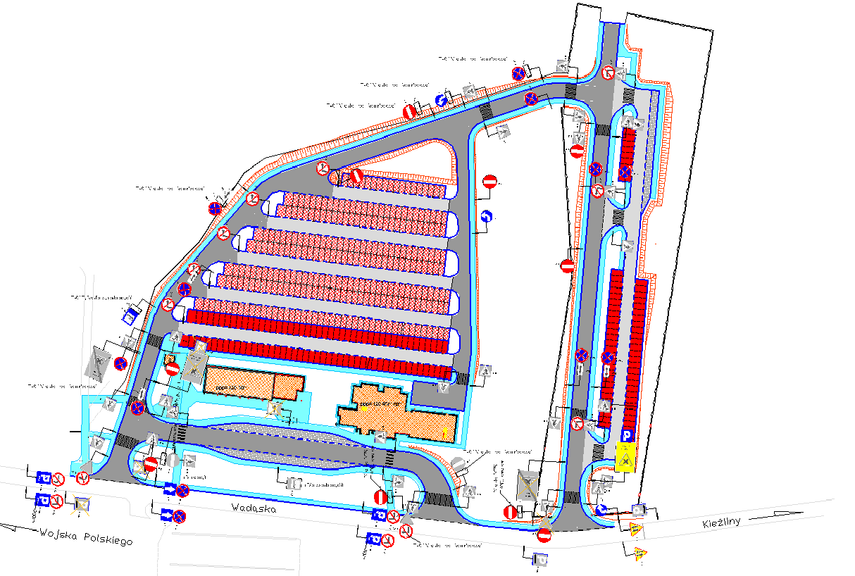 CMENTARZ DYWITY parking duży ETAP I A Zmiany w organizacji ruchu: Wprowadzenie etapowości tymczasowej organizacji ruchu: Etap I A: 31 października od godz.