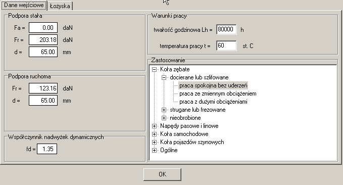 Przy doborze łożysk pracujących w podwyższonych temperaturach, wymaganą nośność należy obliczać z zależności: C w ( ) X F + Y F 60 L n = r a p h 6 ft 10 Wpływ temperatury na pracę łożyska uwzględnia