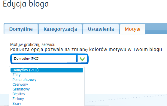 Personalizacja bloga Ustawienie oryginalnego stylu sprawi, że Twój blog stanie się bardziej rozpoznawalny. 1. Wejdź w Edycję w panelu głównym bloga. 2. Wybierz pole Motyw. 3.