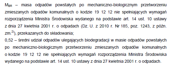 Wskaźnik wartość M MR 0,00 M WR 0,00 U M 0,57 U W 0,48 1 M SR 0,00 2 M BR 43,89 M OUBR 22,82 1 Ustalono na podstawie kwartalnych sprawozdań składanych przez podmioty odbierające odpady komunalne.