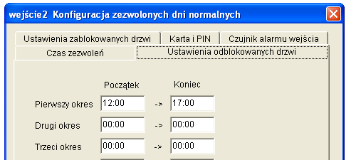 W tym miejscu możemy edytować powyższe harmonogramy. Ustawienie przedziału czasu od 00:00 do 00:00 oznacza że dany harmonogram jest nieaktywny.