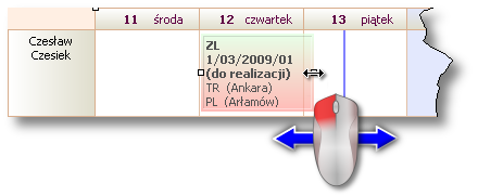 4Trans Grafik - Pomoc 11 Rys.2. Przemieszczanie zdarzeń.