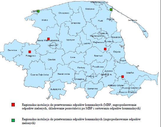 BIOGAZ Z ODPADÓW - WOJEWÓDZTWO POMORSKIE REGION PÓŁNOCNY 4 RIPOKi MBP - Szadółki, - Eko Dolina, - Czarnówko - Chlewnica 2 RIPOKi zielone - Swarzewo - Łeba Region Północny Masa zmieszanych odpadów