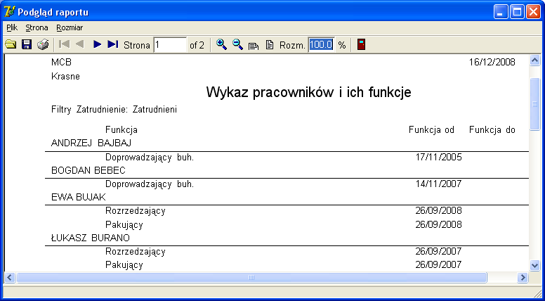 W odpowiednich polach należy umieścić numer, nazwisko oraz imię pracownika. Numer pracownika 6 znaków numerycznych, gdzie pierwsze dwa znaki zgodne z kodem zakładu.