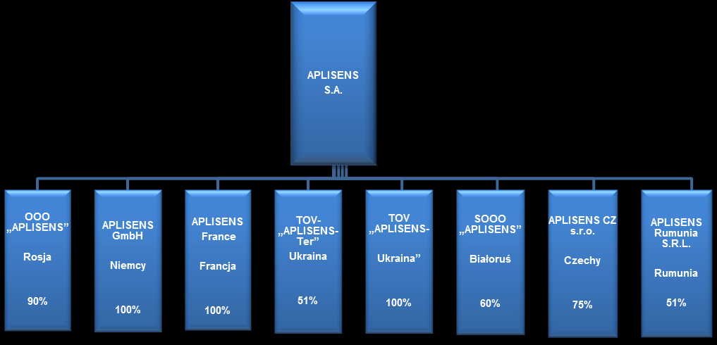 Przedmiotem działalności zagranicznych spółek zależnych jest dystrybucja produktów APLISENS S.A. na rynkach krajowych.