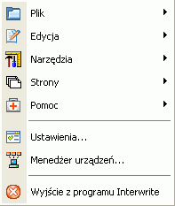 Pasek narzędzi: Pasek narzędzi programu umieszczony jest wzdłuż prawej krawędzi ekranu, gdy program pracuje w trybie Interaktywnym. Narzędzia ułożone są domyślnie według schematu Domyślne ustawienia.