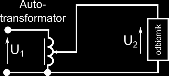 Autotransformatory Autotransformator jest transformatorem jednouzwojeniowym.