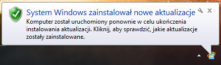 Przy ponownym uruchamianiu komputera na ekranie widnieje napis Konfigurowanie aktualizacji systemu