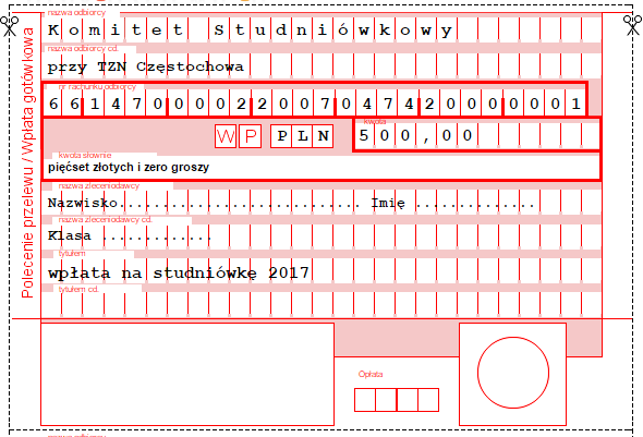 Regulamin dostępny jest na stronie internetowej szkoły: www.tzn.edu.pl Sprawy finansowe.