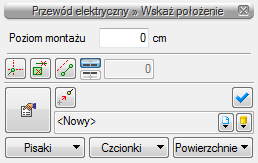 Rys. 7. Pasek narzędzi ArCADia-INSTALACJE ELEKTRYCZNE Po wstawieniu obiektów należy poprowadzić przewód od tablicy rozdzielczej do poszczególnych odbiorników.