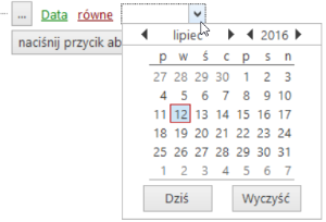 Zmiana wyrażenia określającego warunek filtrowania Kliknąć lewym przyciskiem myszy w wyrażenie filtrujące i zmienić na preferowane. (Słowa kluczowe zawsze wyświetlane są na bordowo).