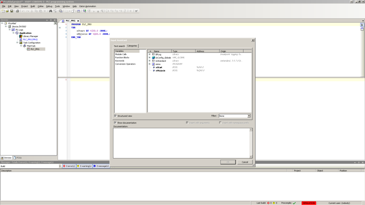 3. W celu wstawienia bloku TON. W tym celu w zakładce Categories wybieramy Function Blocks.