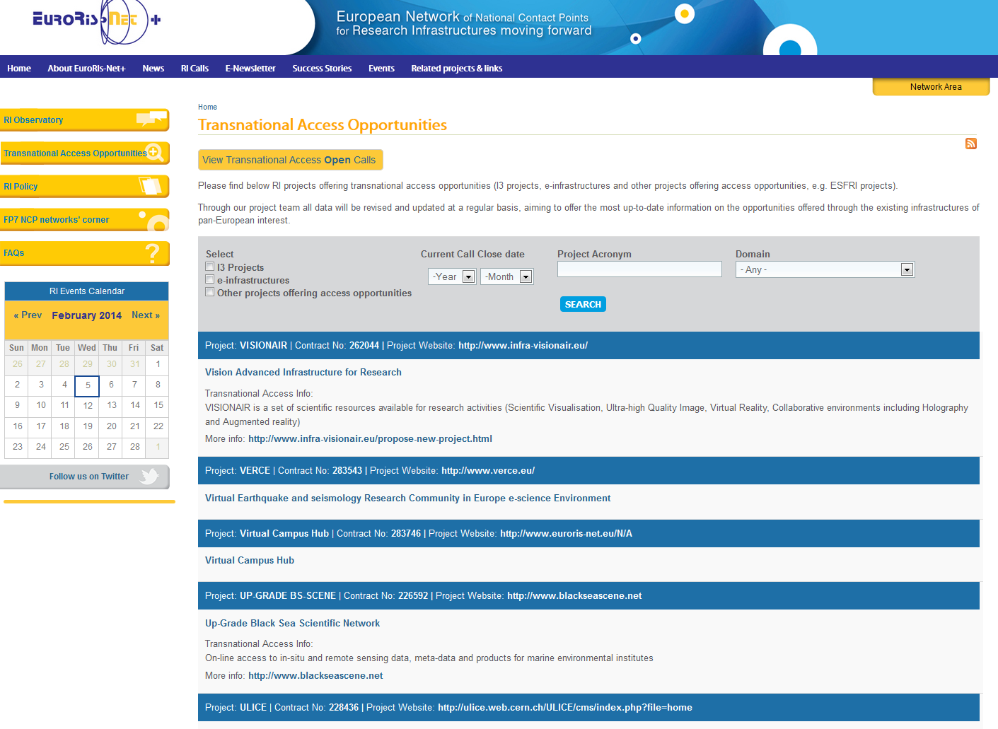 Infrastruktury badawcze http://www.euroris-net.