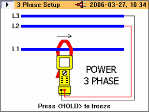 345 Instrukcja użytkownika Ten tryb powinien być używany wyłącznie dla zbilansowanej mocy trójfazowej; tylko jedna faza prądu oraz dwie oddzielne fazy napięcia są uznawane za dokładne, ponieważ