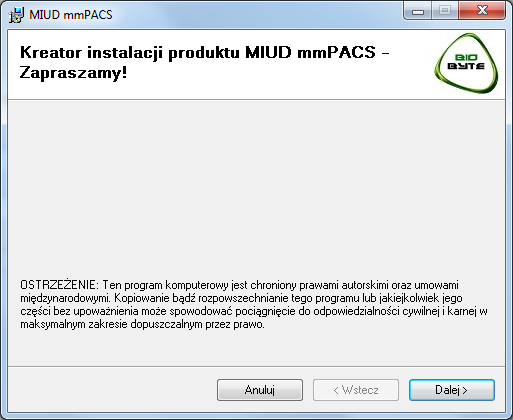 6. Instalator Instalacja Przed przystąpieniem do instalacji, należy sprawdzić czy jest zainstalowany na komputerze.net Framework w wersji 4.5.