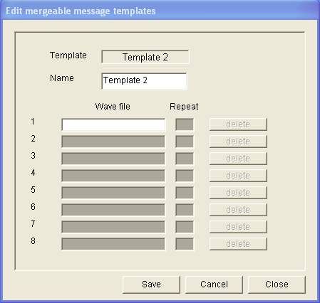 Plena VAS configuration Konfiguracja pl 27 Przykładowy szablon W tym przykładzie tworzony jest szablon komunikatu ewakuacyjnego nadawanego na piętrach skrzydła mieszkalnego hotelu.