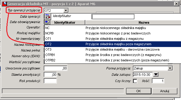 9. PRZYKŁAD 1 na podstawie danych z punktu 5a pozycja 3 z dokumentu zakupu zawiera 2 źródło finansowania, a. Źródło D.DYD źródło finansowania zakupów ze środków własnych b.