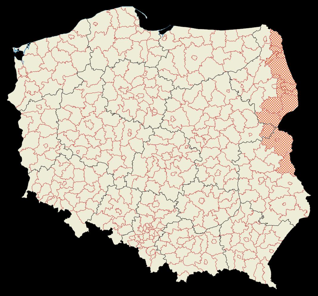 Proporcje między obszarem zakażonym, a całą Polską Co