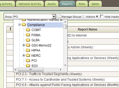 SIEM Reguły zgodności i raportowanie Wbudowane szablony raportów dla różnych regulacji: COBIT, SOX, GLBA, NERC, FISMA, PCI, HIPAA, UK GCSx Łatwe