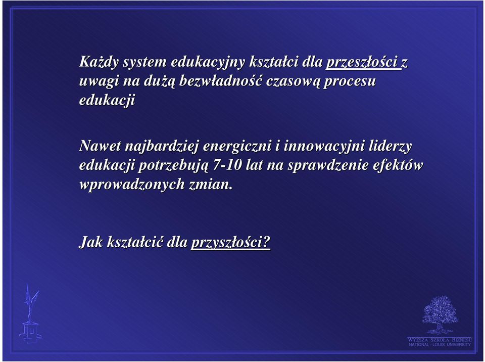 energiczni i innowacyjni liderzy edukacji potrzebują 7-107 lat