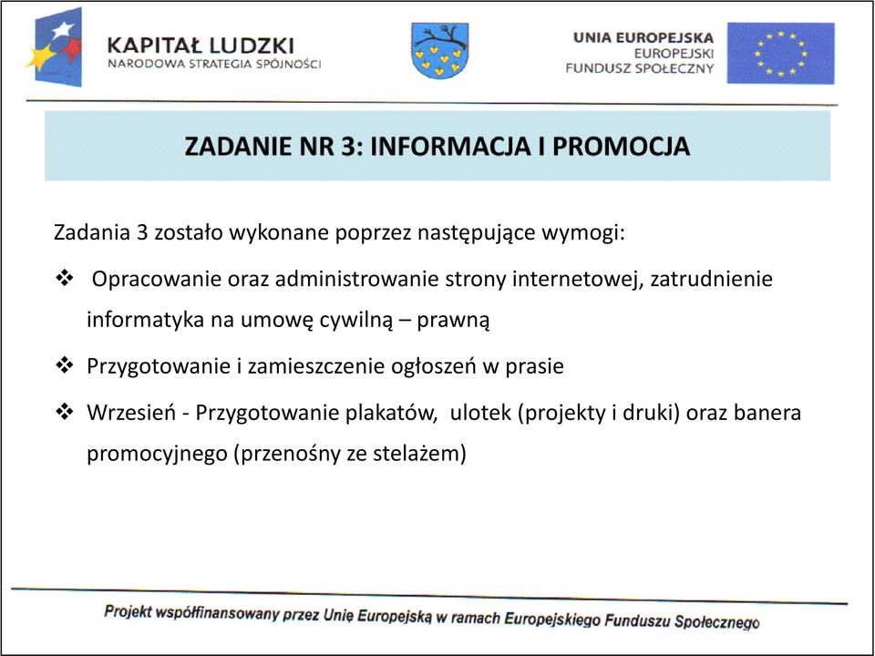 na umowę cywilną prawną Przygotowanie i zamieszczenie ogłoszeń w prasie Wrzesień -