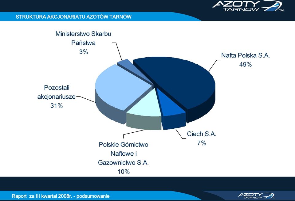 S.A. 49% Pozostali akcjonariusze 31% Polskie