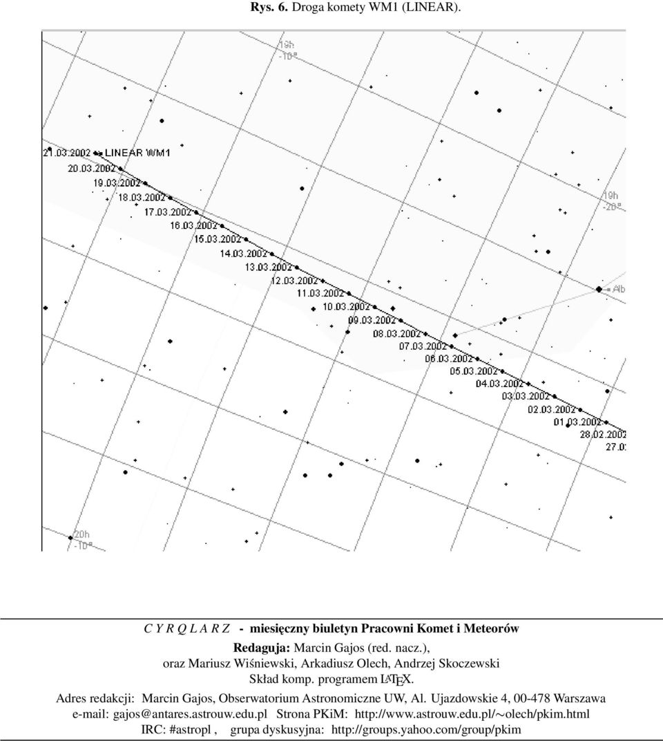 ), oraz Mariusz Wiśniewski, Arkadiusz Olech, Andrzej Skoczewski Skład komp. programem LATEX.