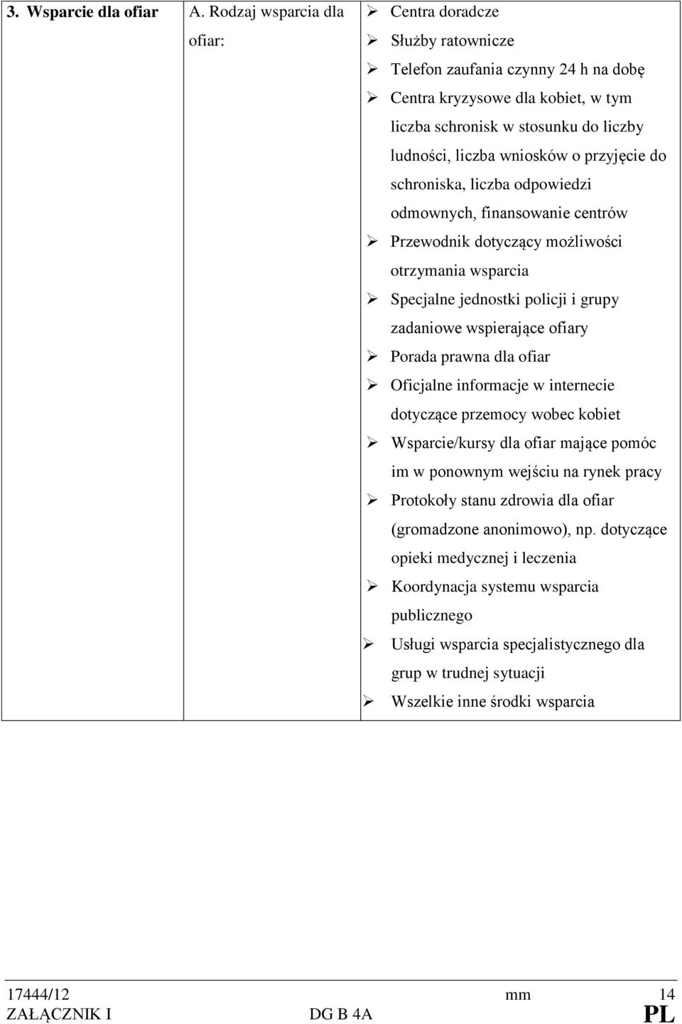 przyjęcie do schroniska, liczba odpowiedzi odmownych, finansowanie centrów Przewodnik dotyczący możliwości otrzymania wsparcia Specjalne jednostki policji i grupy zadaniowe wspierające ofiary Porada