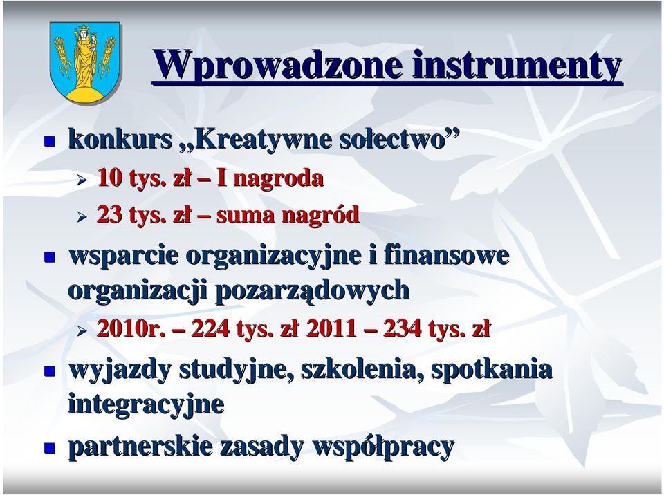 zł z suma nagród wsparcie organizacyjne i finansowe organizacji