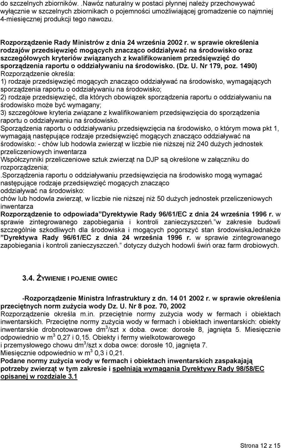 Rozporządzenie Rady Ministrów z dnia 24 września 2002 r.