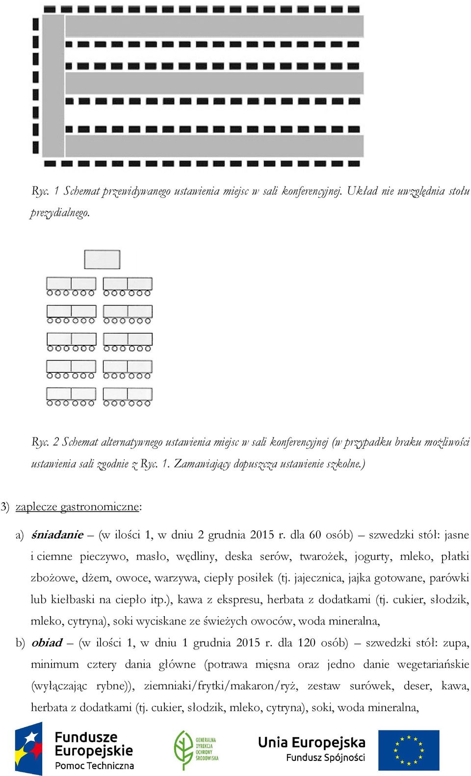 ) 3) zaplecze gastronomiczne: a) śniadanie (w ilości 1, w dniu 2 grudnia 2015 r.