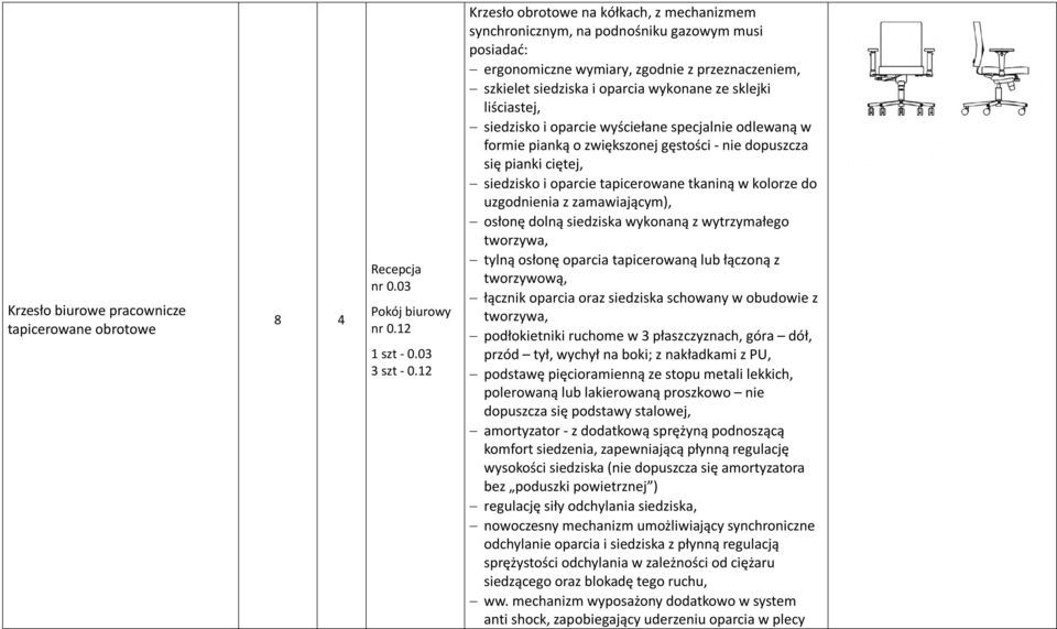 liściastej, siedzisko i oparcie wyściełane specjalnie odlewaną w formie pianką o zwiększonej gęstości - nie dopuszcza się pianki ciętej, siedzisko i oparcie tapicerowane tkaniną w kolorze do