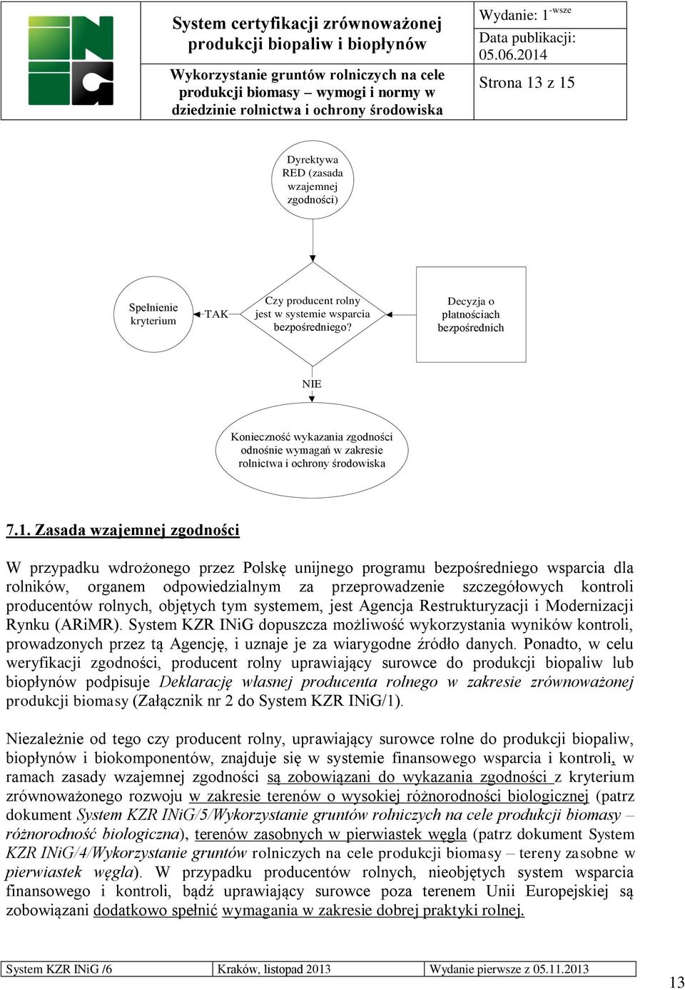 Zasada wzajemnej zgodności W przypadku wdrożonego przez Polskę unijnego programu bezpośredniego wsparcia dla rolników, organem odpowiedzialnym za przeprowadzenie szczegółowych kontroli producentów