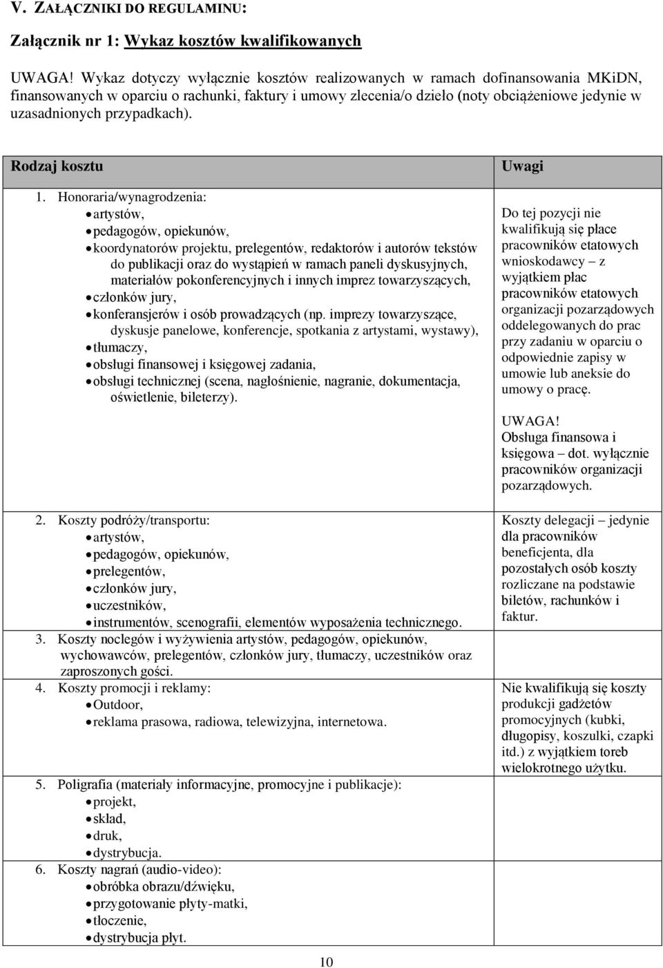 przypadkach). Rodzaj kosztu 1.