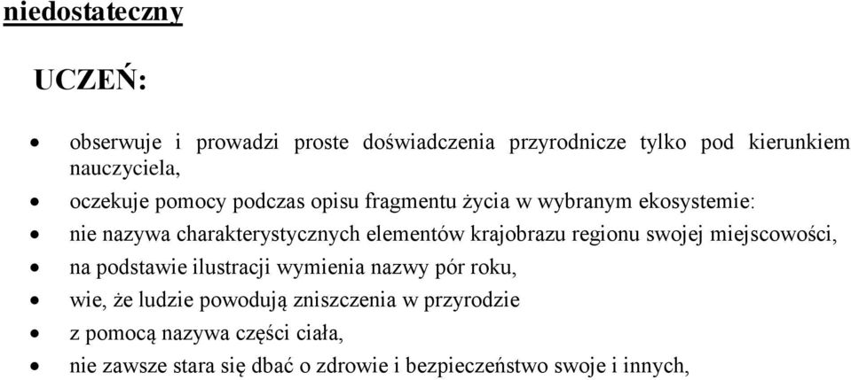 regionu swojej miejscowości, na podstawie ilustracji wymienia nazwy pór roku, wie, że ludzie powodują