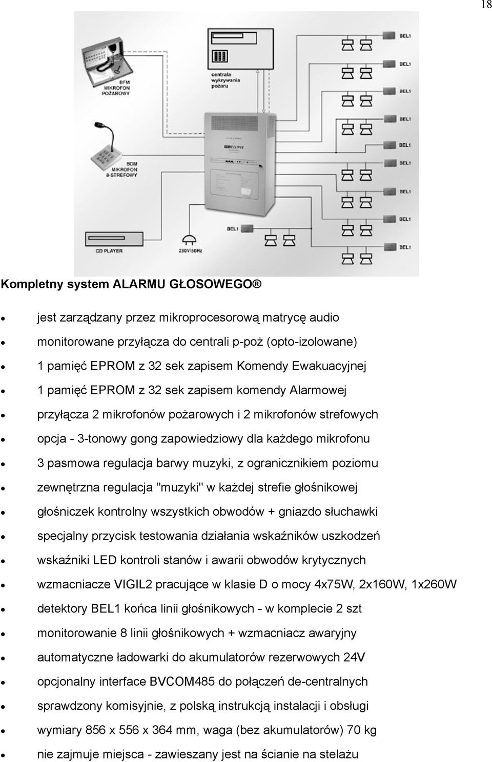 regulacja barwy muzyki, z ogranicznikiem poziomu zewnętrzna regulacja "muzyki" w każdej strefie głośnikowej głośniczek kontrolny wszystkich obwodów + gniazdo słuchawki specjalny przycisk testowania