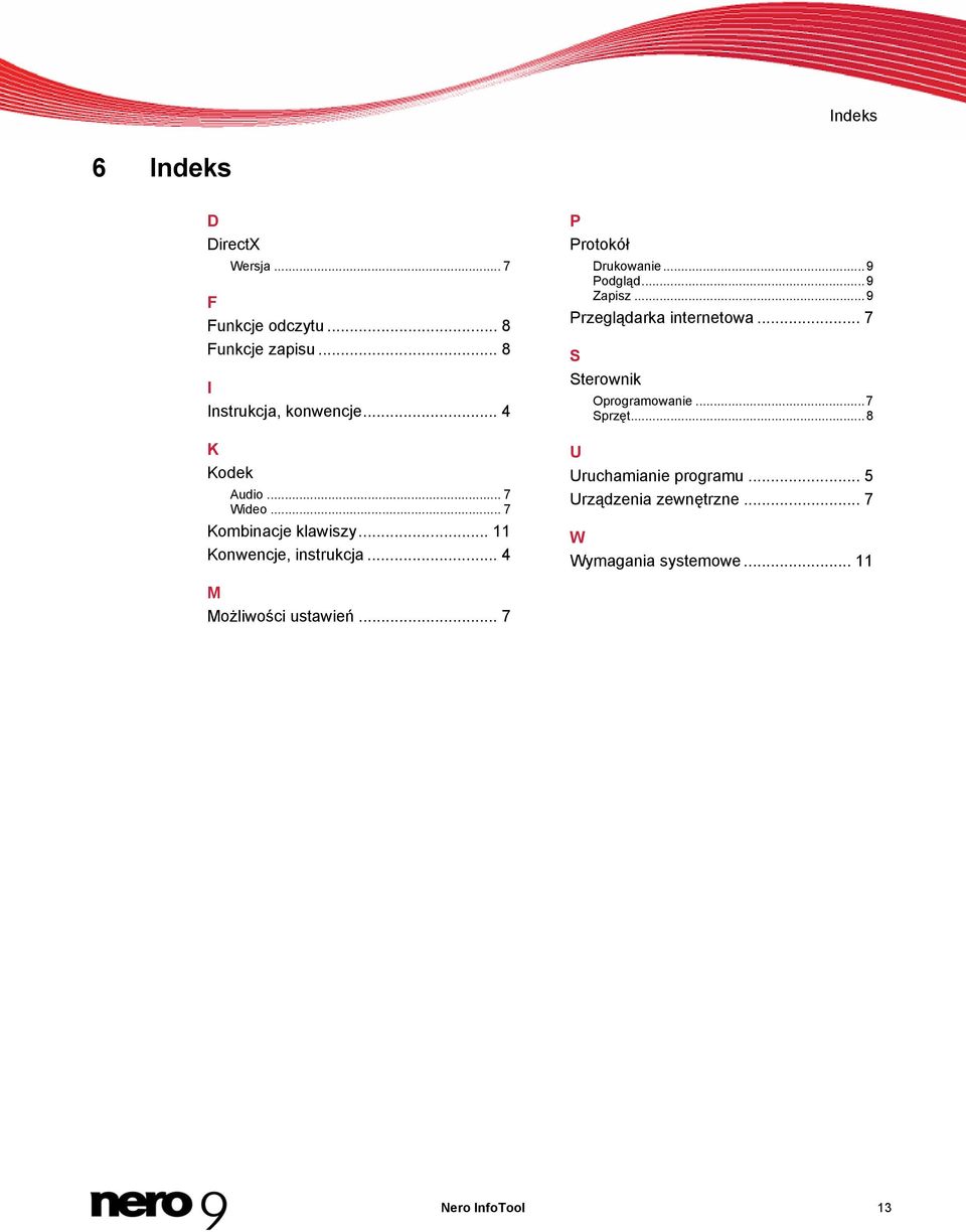 ..9 Podgląd...9 Zapisz...9 Przeglądarka internetowa... 7 S Sterownik Oprogramowanie...7 Sprzęt.