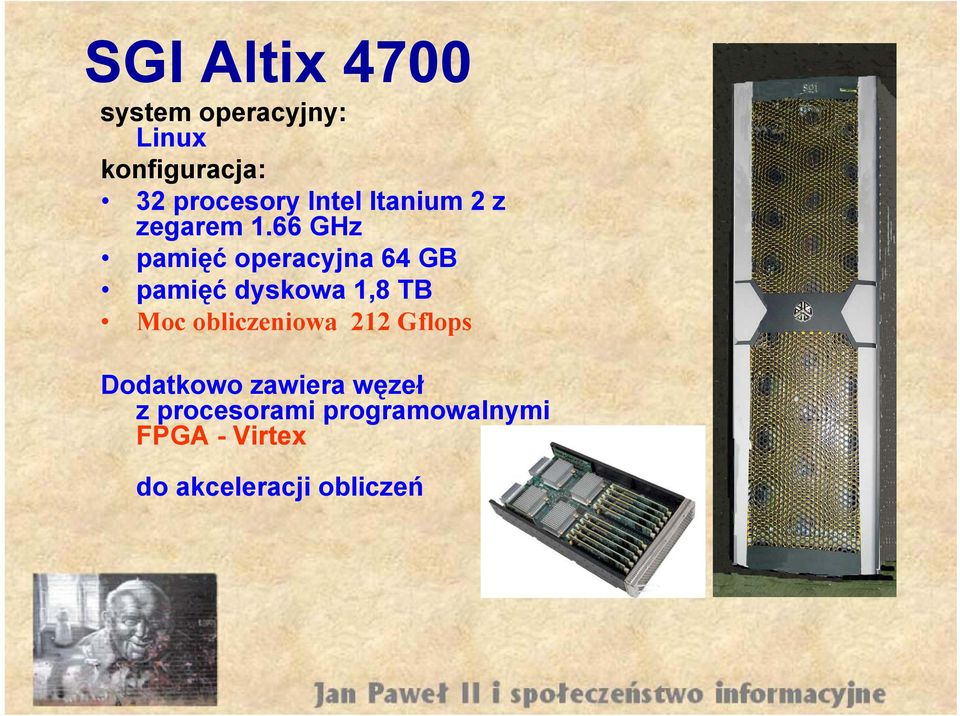66 GHz pamięć operacyjna 64 GB pamięć dyskowa 1,8 TB Moc