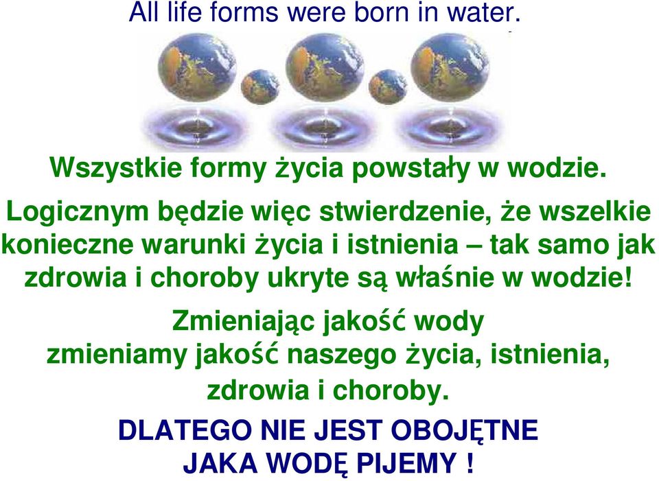 tak samo jak zdrowia i choroby ukryte s w a nie w wodzie!