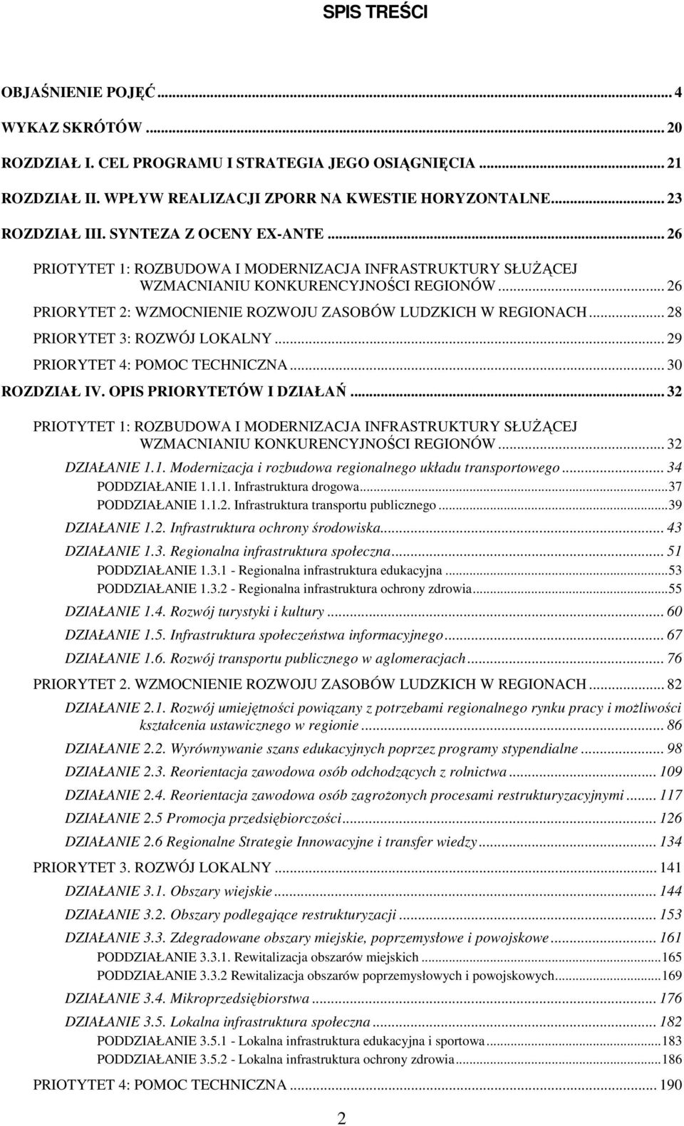 .. 28 PRIORYTET 3: ROZWÓJ LOKALNY... 29 PRIORYTET 4: POMOC TECHNICZNA... 30 ROZDZIAŁ IV. OPIS PRIORYTETÓW I DZIAŁAŃ.