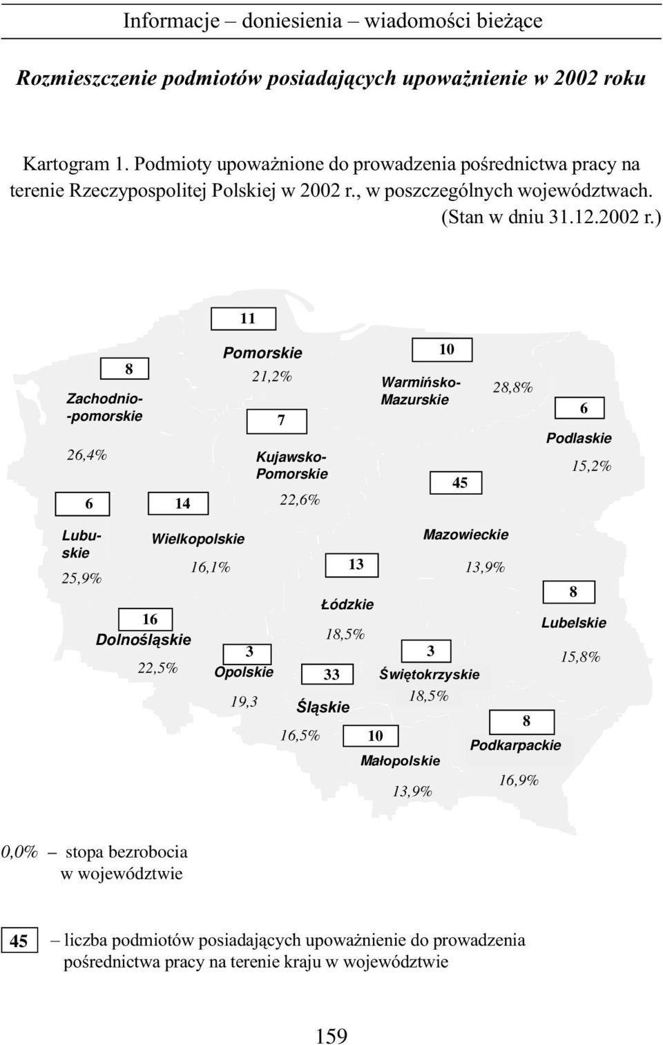 ) 11 Zachodnio- -pomorskie 26,4% 6 8 14 Pomorskie 21,2% 7 Kujawsko- Pomorskie 22,6% 10 Warmiñsko- Mazurskie 45 28,8% 6 Podlaskie 15,2% Lubuskie 25,9% 16 Dolnoœl¹skie Wielkopolskie