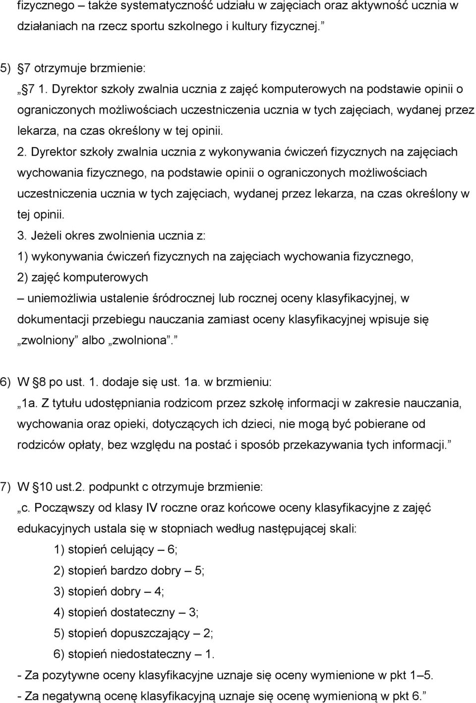 Dyrektor szkoły zwalnia ucznia z wykonywania ćwiczeń fizycznych na zajęciach wychowania fizycznego, na podstawie opinii o ograniczonych możliwościach uczestniczenia ucznia w tych zajęciach, wydanej