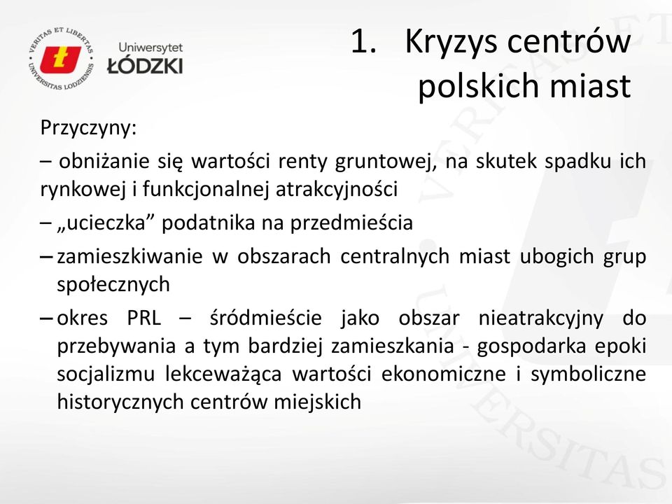 funkcjonalnej atrakcyjności ucieczka podatnika na przedmieścia zamieszkiwanie w obszarach centralnych miast