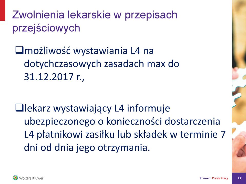 , lekarz wystawiający L4 informuje ubezpieczonego o konieczności