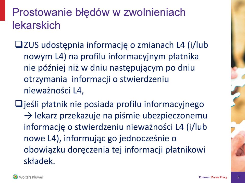 L4, jeśli płatnik nie posiada profilu informacyjnego lekarz przekazuje na piśmie ubezpieczonemu informację o