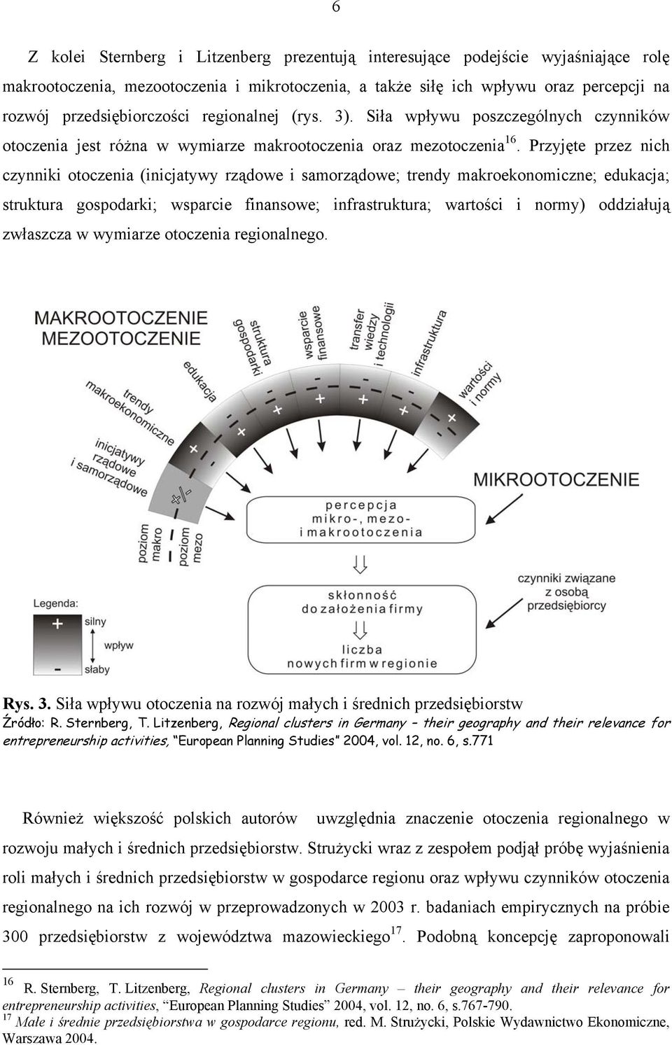 Przyjęte przez nich czynniki otoczenia (inicjatywy rządowe i samorządowe; trendy makroekonomiczne; edukacja; struktura gospodarki; wsparcie finansowe; infrastruktura; wartości i normy) oddziałują